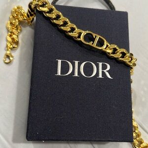CD Christian Dior logo chain necklace